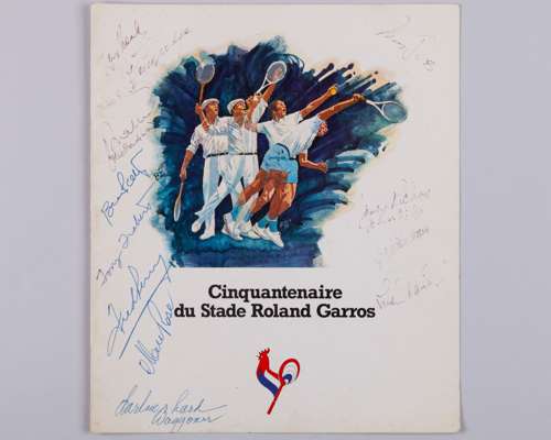 An autographed postal cover commemorating the 50th anniversary of Roland Garros 1928-1978