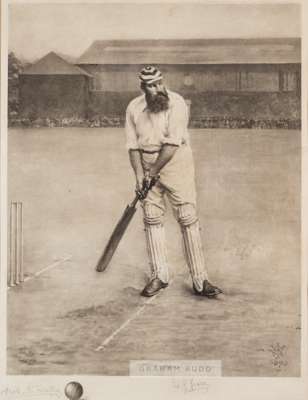 Signed W G Grace photogravure portrait after the famous painting by Archibald Stuart Wortley published in 1891,
 published by Mansen, Ivan & Morgan Ne