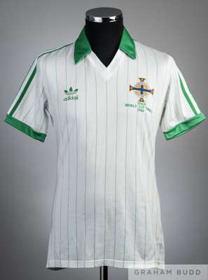 Norman Whiteside white No.16 1982 World Cup Northern Ireland jersey