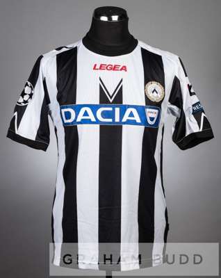 Dusan Basta black and white Udinese no.8 jersey v Arsenal in the UEFA Champions League play-off second leg, at Stadio Friuli, 24th August 2011,
 short