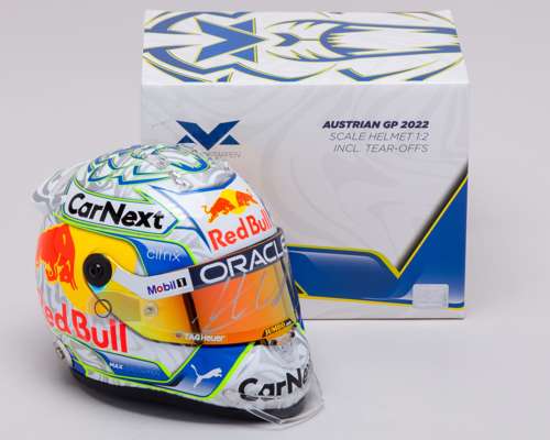 Max Verstappen 2022 Red Bull Racing Signed 1:2 Scale Helmet – Austrian GrandPrix