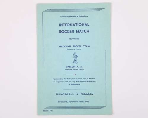 Maccabee v. Passon A.A. American Tour match programme, 5th November 1936