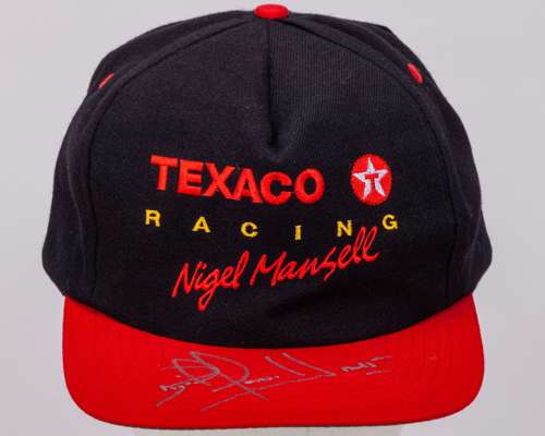 Nigel Mansell Signed Texaco Racing Podium Cap