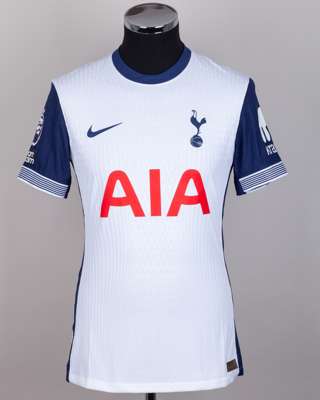 Son Heung-Min white and blue No.7 Tottenham Hotspur autographed short-sleeved shirt