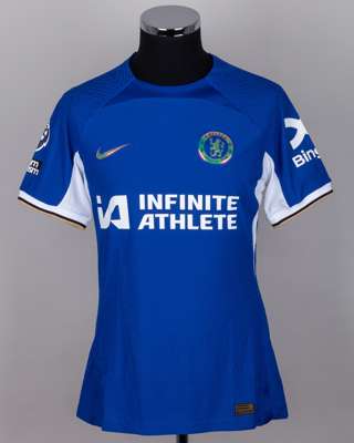 Thiago Silva blue No.6 Chelsea autographed short-sleeved shirt, 2023-24