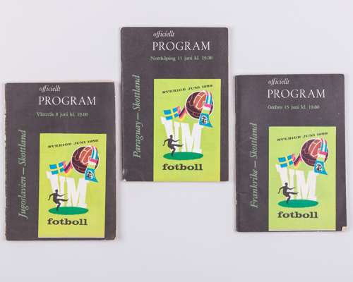 Three 1958 Scotland World Cup programmes
