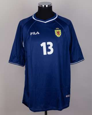Gary Caldwell blue No.13 Scotland v. Nigeria short-sleeved shirt, 2002