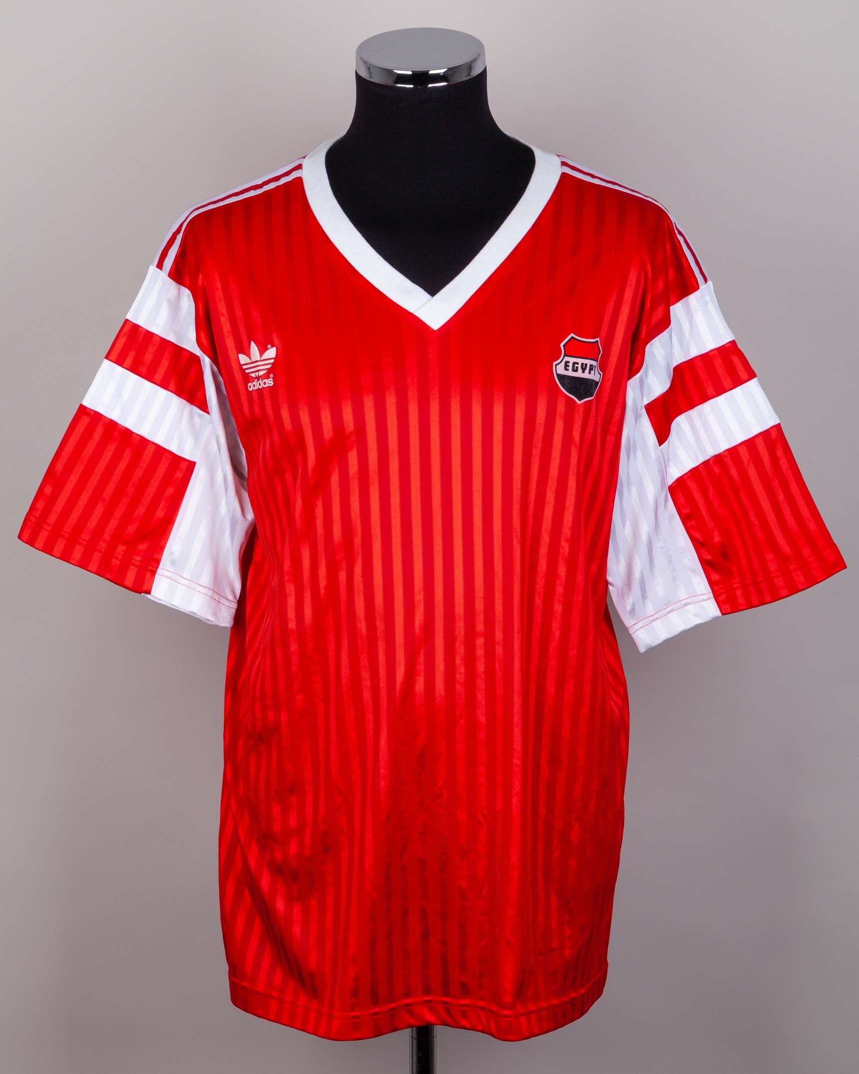 Hesham Yakan red and white No.5 Egypt World Cup short-sleeved