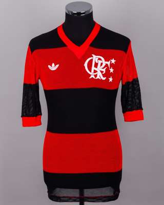 Red and black No.16 Flamengo short-sleeved shirt