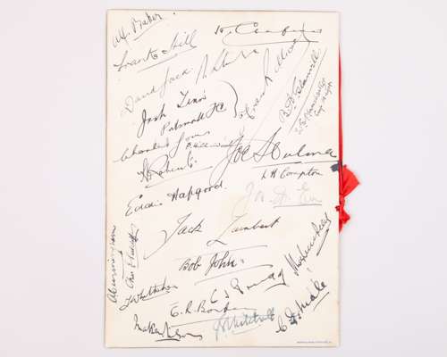 1933 Arsenal autographed menu to celebrate winning the 1933 League Championship