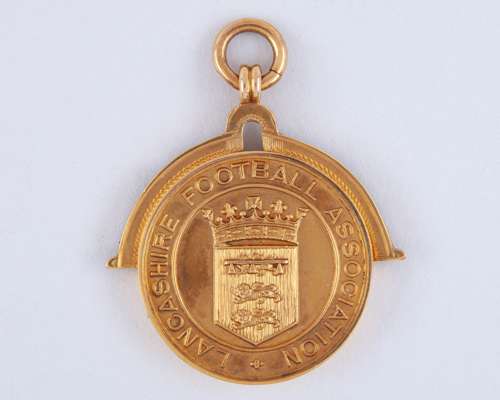 Jack Rowley 9ct gold Lancashire Football Association Winners medal, 1937-38