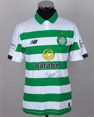 Odsonne Edouard green and white No.22 Celtic autographed short-sleeved shirt, 2019-20