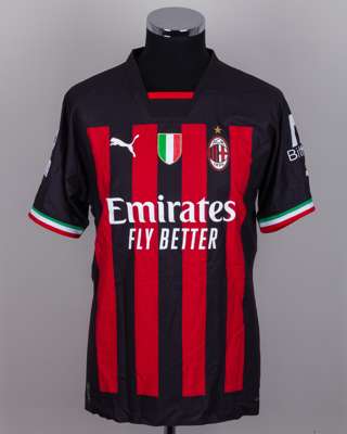 Theo Hernandez No.19 AC Milan v. Tottenham Hotspur match issued shirt, 2023