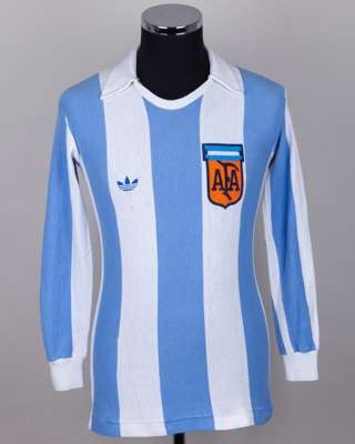 Blue and white No.15 Argentina short-sleeved shirt