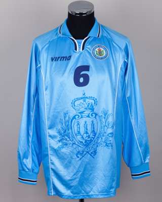 Sky-blue No.6 San Marino long-sleeved shirt, 2002