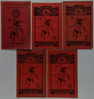 Herbert Chapman Obituary programme 1934, 
 Islington v Hackney, Star Shield, Schoolboys Cup, match programme, 13th January 1934, three other Arsenal h