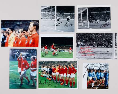 World Cup 1966 a folder of black and white autographed photographs, first day covers