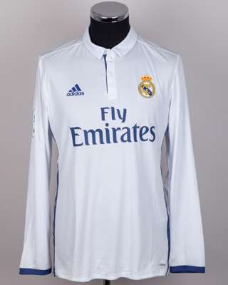 Cristiano Ronaldo white No.7 Real Madrid v. Atletico Madrid match issued shirt, 2016