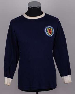 Blue and white No.5 Scotland v. Northern Ireland long-sleeved shirt