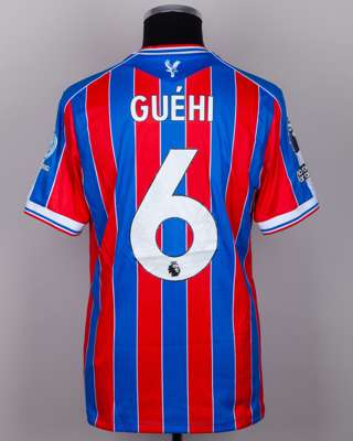 Marc Guéhi No.6 Crystal Palace v. Aston Villa match worn shirt
