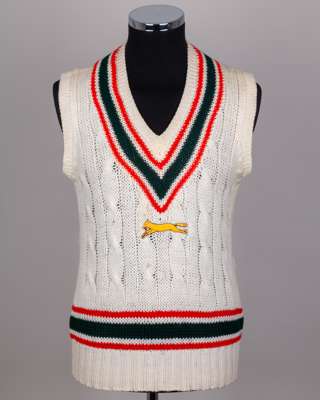 Dickie Bird Leicestershire County Cricket sleeveless cricket sweater