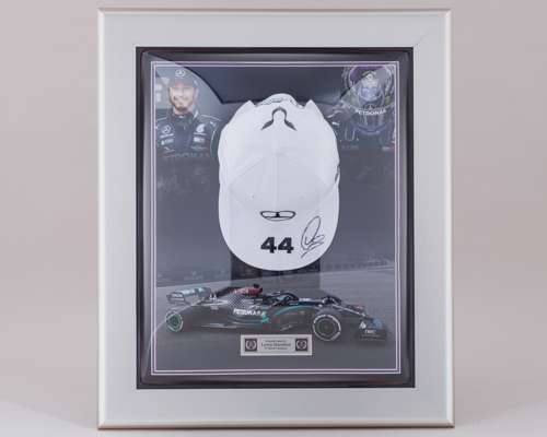 Lewis Hamilton 2020 Mercedes-AMG Petronas F1 Team Signed Framed Cap