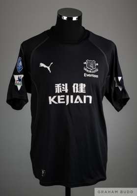 Scott Gemmill black No.17 Everton short-sleeved shirt, 2002-03, 
 Puma, L, with crew-neck collar and embroidered badge inscribed 1878 EVERTON, the rev