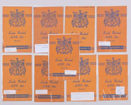 Nine Leeds United home match programmes 1953-54