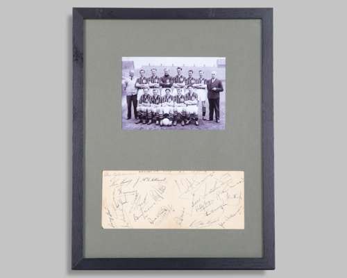 Manchester City, framed display of autographs, 1955-56