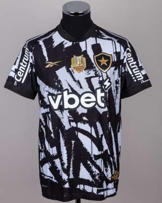Newton Jr. black and grey No.28 Botafogo v. Juventude match worn autographed shirt, 2025