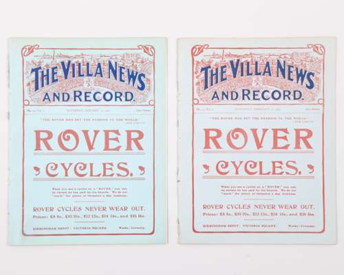 Aston Villa v. Reserves v. Crewe Alexandra, match programme, 19th January 1907