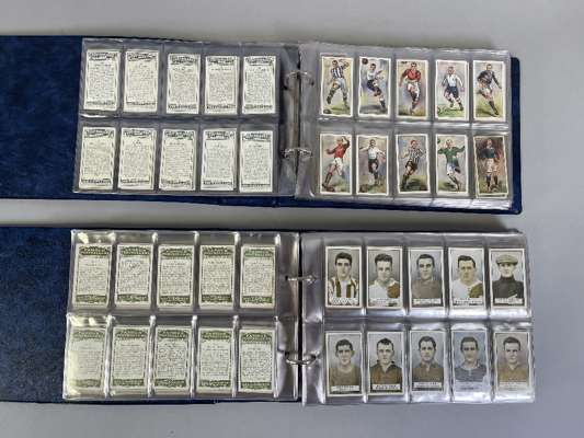 Two Cigarette cards albums with complete sets, 
 include Mitchell Scottish Footballers, Gallagher famous footballers, Sinclair English Scottish footba