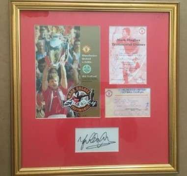 Pair of Manchester United signed Player Testimonial framed displays