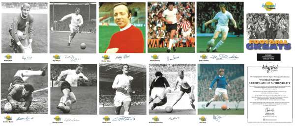 Westminster Autographed Editions “Football Greats” set of ten official signed photo cards, 
 all players who won the 1966 World Cup Final against West