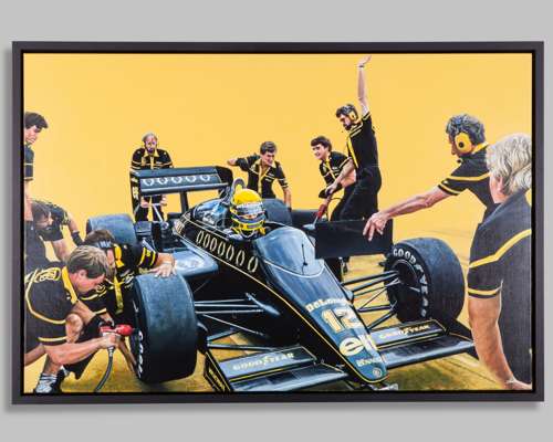 Ayrton Senna 1986 Lotus Original Artwork - by James Stevens