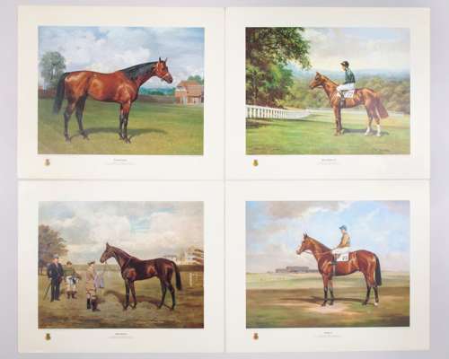 Group of six limited edition horse racing prints