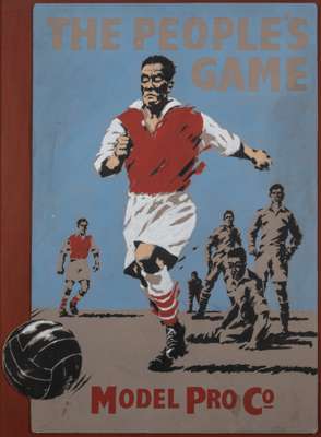 Arsenal FC original artwork by the artist Peter Hearsey (British, b.1944) titled 'The People's Game' 
 depicting an Arsenal footballer in red and whit