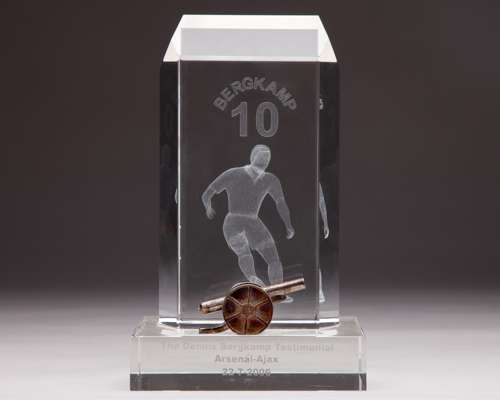 Dennis Bergkamp Testimonial commemorative glass sculpture