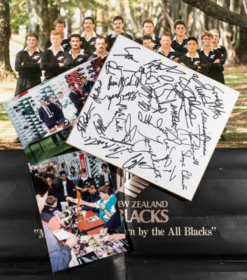 New Zealand All Blacks World Cup, England from 3rd October to 2nd November 1991 collection relating to visit to Olympus Store on 10th October 1991,
 r