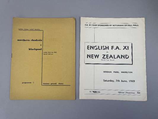 A Northern Rhodesia v. Blackpool, tour programme, 22/5/60, match played at Rhokand Ground, Nkana 
 and English F.A. XI v. New Zealand, F.A. XI Tour, m