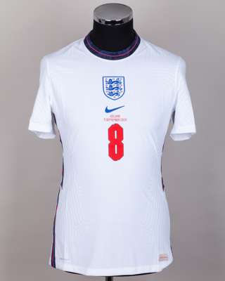 James Ward-Prowse white No.8 England v. Iceland short-sleeved shirt, 2020