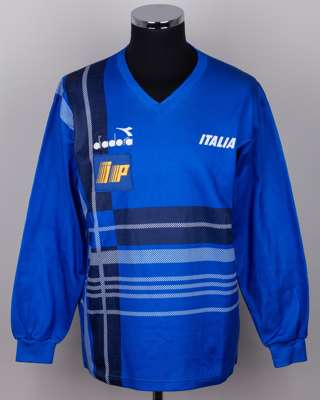 Franco Baresi blue Italy training long-sleeved shirt