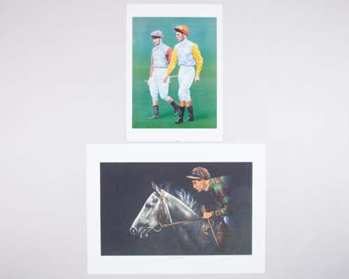 Two Lester Piggott signed prints