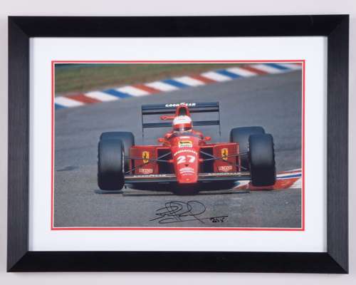 Nigel Mansell Signed Ferrari Framed Print