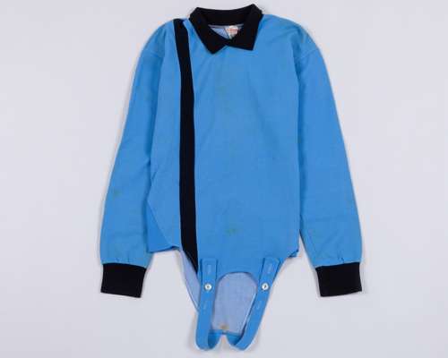 Sepp Maier sky-blue and black No.1 goalkeepers shirt, 1970s