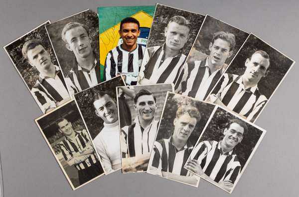 Collection of Newcastle United's Jackie Milburn signed player profile b & w photograph and other unsigned player profile b & w photograph's,
 signed i