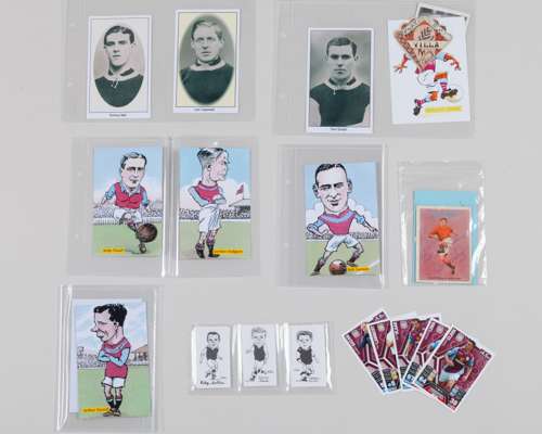 Eight various Aston Villa cigarette cards
