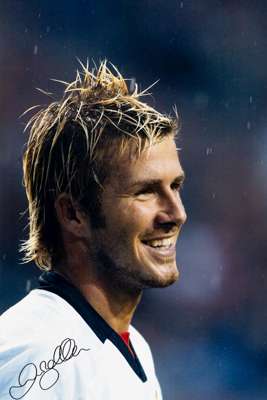David Beckham stunning signed 18 by 12in. photograph of one of England and Manchester United greatest legends