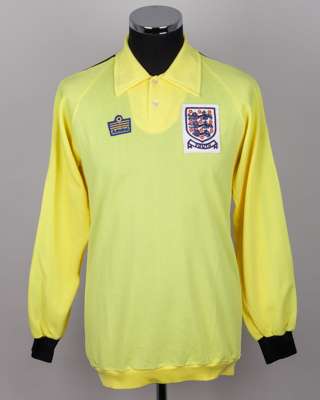 Yellow and black No.13 England Youth goalkeepers shirt, 1970s