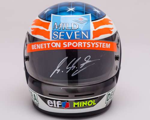 Michael Schumacher Mild Seven Benetton Ford Signed Promotional Bell Helmet